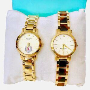 ♠️ NEW 2 KATE SPADE NEW YORK MINI GRAMERCY BRACELET WATCHES GOLD TORTOISE SHELL